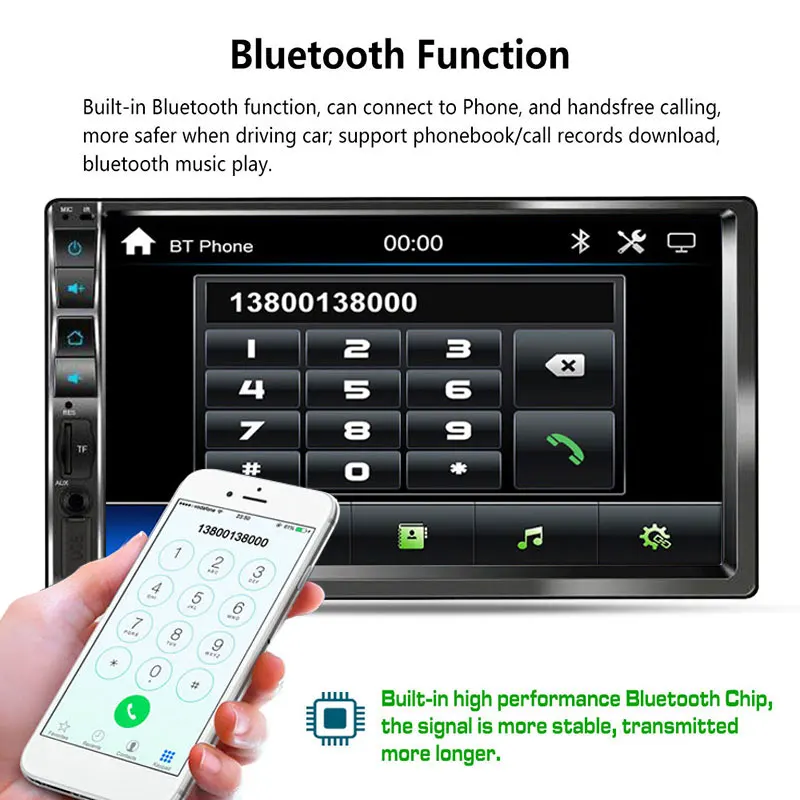 Vehemo автомобильный MP5 плеер Bluetooth/FM/USB/AUX/TF 7 дюймов радио автомобильный MP5 плеер Автомобильный Gps автомобильный Автомобильный MP5 плеер Автомобильный 2DIN