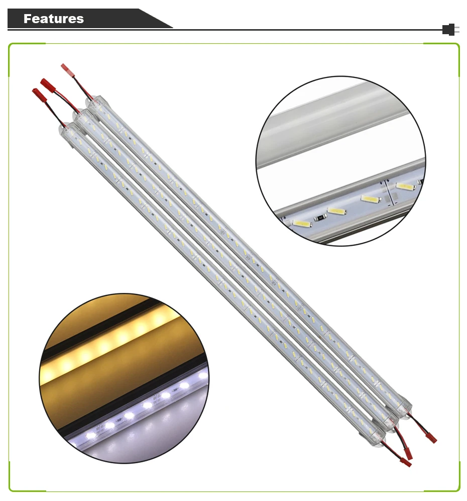 led strip aluminium profile 8520 LED Hard Rigid Bar light 50cm DC12V 36 SMD Aluminum Led Strip light 5pcs / 10pcs