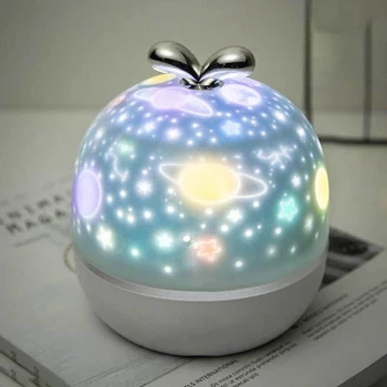 

360 Rotation Starry Sky Night Light Projector with 6 Projection Films Projector Lamp For Kids Bedroom Decorating Parties Gift