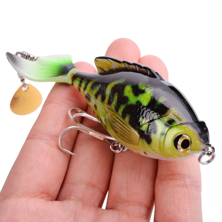 1pcs 회전 테일 포퍼 루어 9.5cm 16.6g 탑 워터 흔들림 낚시는 실물 같은 인공 하드 미끼베이스 파이크 낚시 태클을 유혹합니다