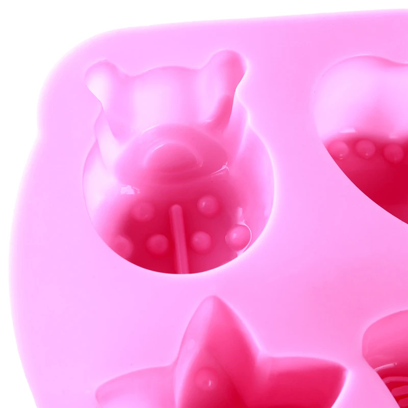 DIY Handmade Silicone Soap Mold 6 Different Shapes Chocolate Biscuit