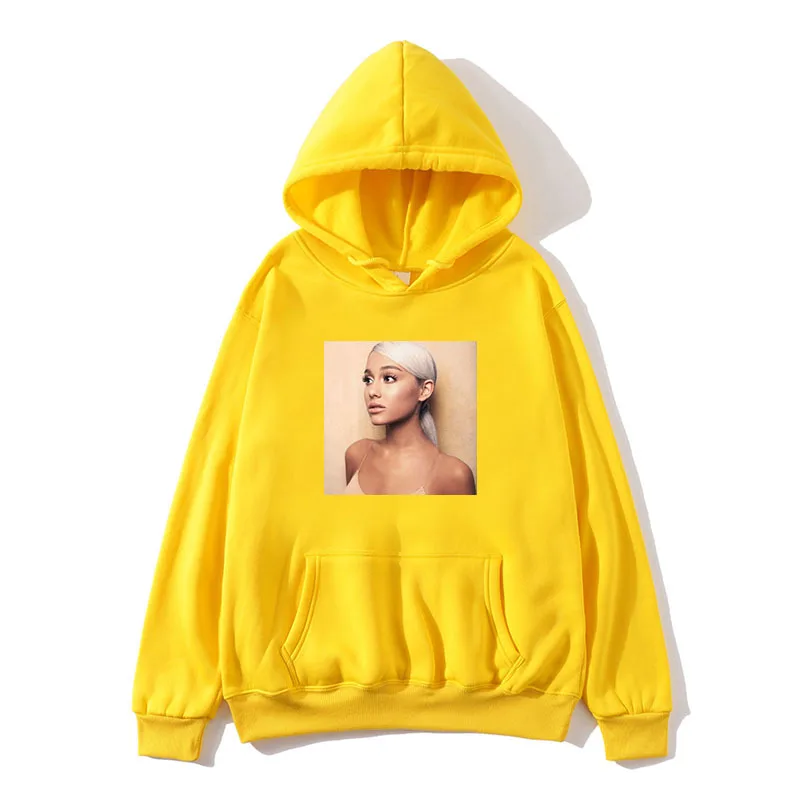Модные толстовки Kawaii Ariana Grande с принтом, толстовка с длинным рукавом для женщин и мужчин, худи, одежда, горячая мода, Kpop, толстовка, топы