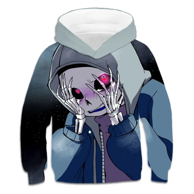 Толстовки детские весенне-осенние с капюшоном Undertale Shy sans От 4 до 14 лет | Детская