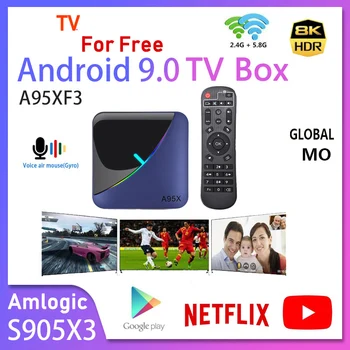 

A95X F3 Air Smart TV BOX Android 9.0 Amlogic S905X3 lifetime 16GB 64GB Wifi Media Player 8K RGB Light no monthly no yearly tv