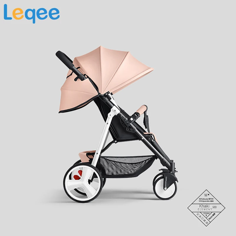 Детская коляска Сверхлегкий складной простая детская тележка может сидеть на высокой ландшафтной тележке четырехколесная 6 кг SLD - Цвет: pink white
