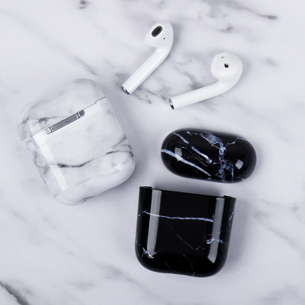 Мраморный чехол для наушников для Airpods 2 чехол Роскошный Жесткий Чехол для наушников для Earpods чехол Аксессуары для Apple Air pods зарядная коробка