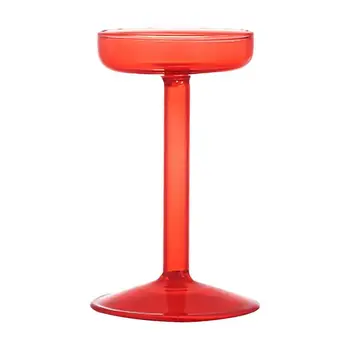 

1Pc Christmas Retro Red Candlestick Wedding Party Glass Candle Holder (Small)
