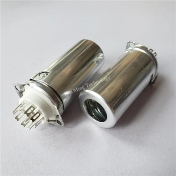 

5pcs ceramics socket GZC9-F-B-55 9 pin silver with Shield caps scaffolding tube socket tube sockets for 12AX7