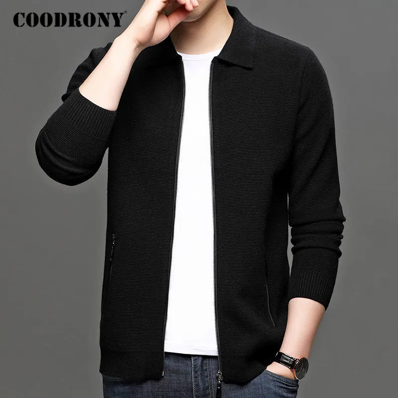 COODRONY Brand Cardigan Men Fashion Streetwear Sweater Coat Men Autumn Winter New Arrival Thick Warm Wool Cardigans Pocket C1197 3