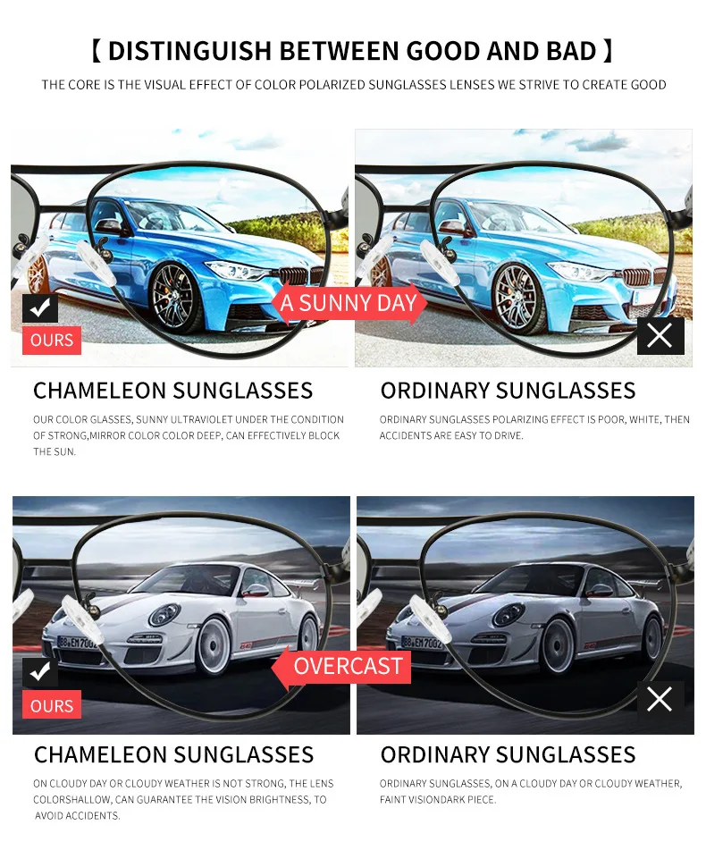 Zerosun, поляризационные солнцезащитные очки, мужские, фотохромные, авиационные, солнцезащитные очки для мужчин, негабаритные, хамелеон, переход, UV400, очки для вождения