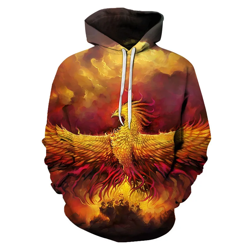 

2020 New Explosive Animal Fire Phoenix Firebird Hoodie 3D Printed Hoodie