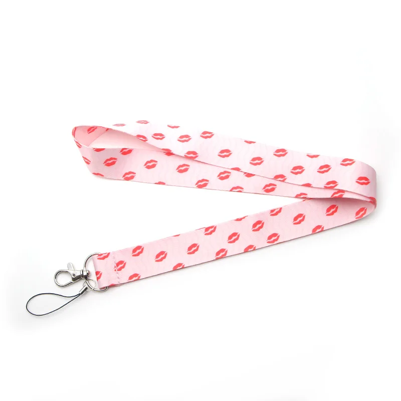 

Lips Cute keychain Strap Neck straps Lanyards for keys ID Card Pass Gym Mobile Phone USB badge holder DIY Hang Rope E0465