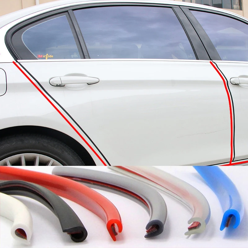 5M Car Door trips Rubber Edge Protective Strips Side Doors Moldings