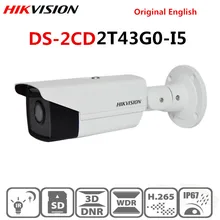 Hikvision, новинка, камера видеонаблюдения, уличная DS-2CD2T43G0-I5, 4MP IR 50M Bullet POE, ip-камера H.265+, заменяет DS-2CD2T42WD-I5