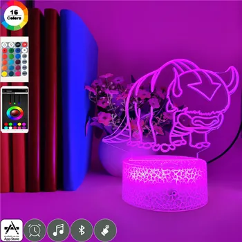 

Smart Phone Control Avatar The Last Airbender Appa 3D Led Nightlight Bedroom Decor Children Kid Gift Visual Cattle Animal Lamp