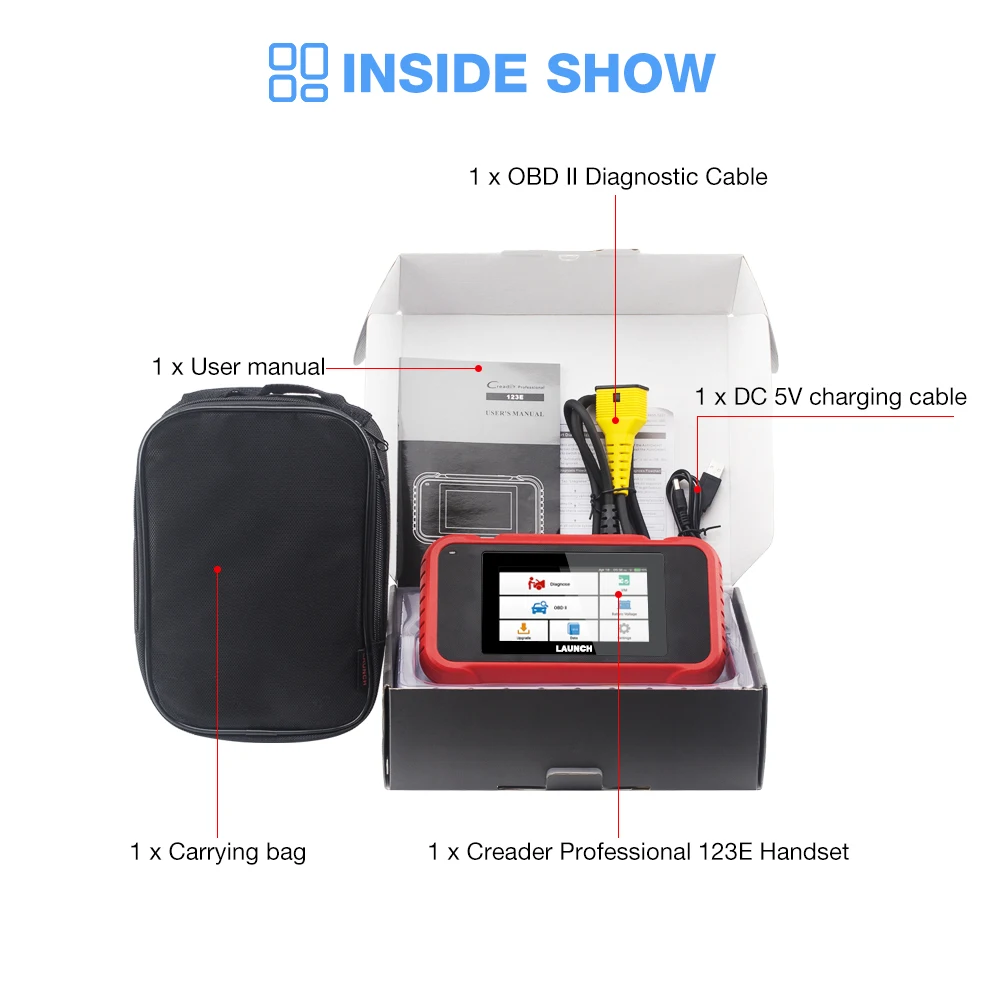 Диагностический инструмент Launch X431 CRP123E OBD2 ENG ABS подушка безопасности SRS на Creader 123E