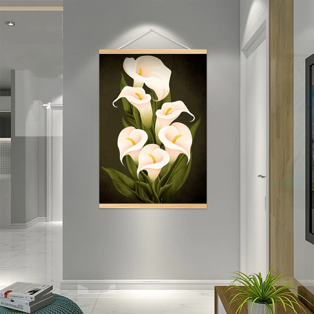 White Floral Calla lily Home Decoration Canvas Painting Wall Art Picture  Flower Nordic Poster Canvas Print Scandinavian Art - AliExpress