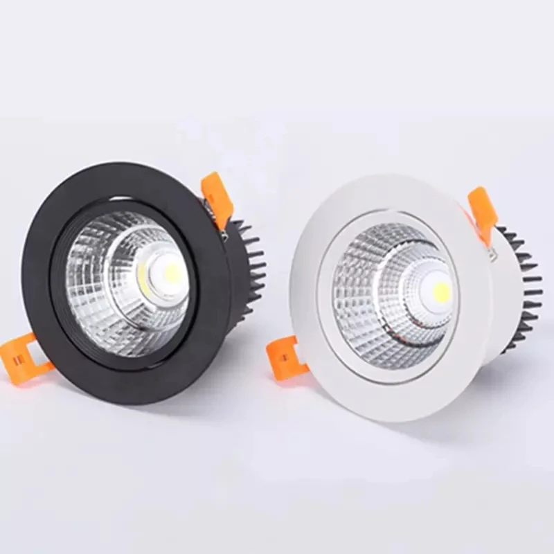 4 Types Dimmable Recessed LED Downlights 5W 7W 9W 12W 15W 18W COB LED Ceiling Lamp Spot Lights AC110-220V Round LED Panel Light hanging ceiling lights