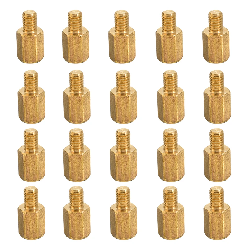 

For PC Motherboard Mount 20Pcs M3 Brass Standoff Hexagonal Spacer 6+4mm PC PCB Board Copper Screws Stud Accessories Pohiks