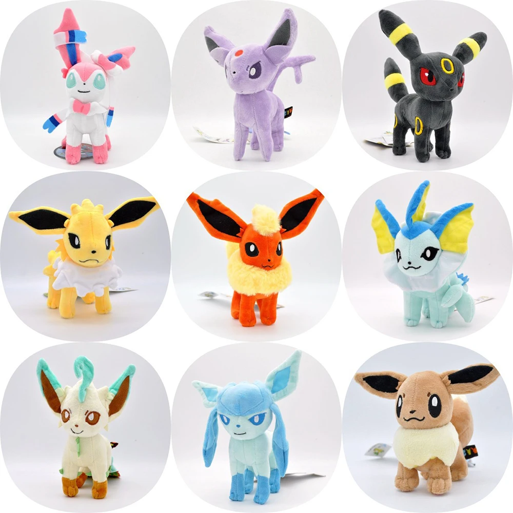 12 21 см Evee Family плюшевые игрушки vaporion Jolteon Flareon Espeon Umbreon Leafeon Glaceon Sylveon кукла подарок
