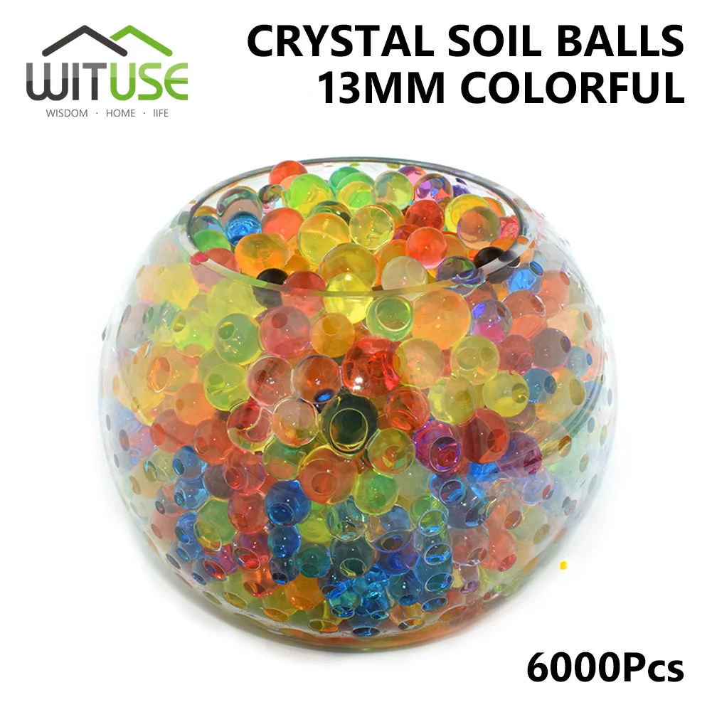Colorful 6000 6000 шт./пакет кристаллическая почва детский игрушечный бисер растения Грязь расти украшения Свадебный декор дома Лидер продаж магическое растущее Водяные Шарики из прозрачного пластика - Цвет: Colorful 6000