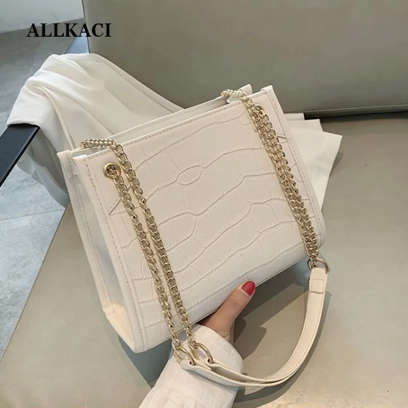 

Retro Fashion Female Tote bag 2020 New High Quality PU Leather Women's Designer Handbag Lock Travel Shoulder Messenger Bag 50