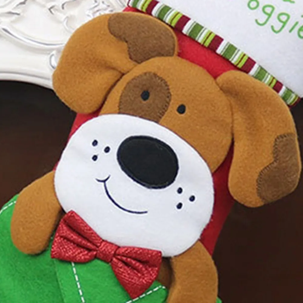 22x47 см Рождественский носок Подарочный мешок собака кошка письмо шаблон конфеты подарочные пакеты DIY Рождественская елка украшения Висячие украшения