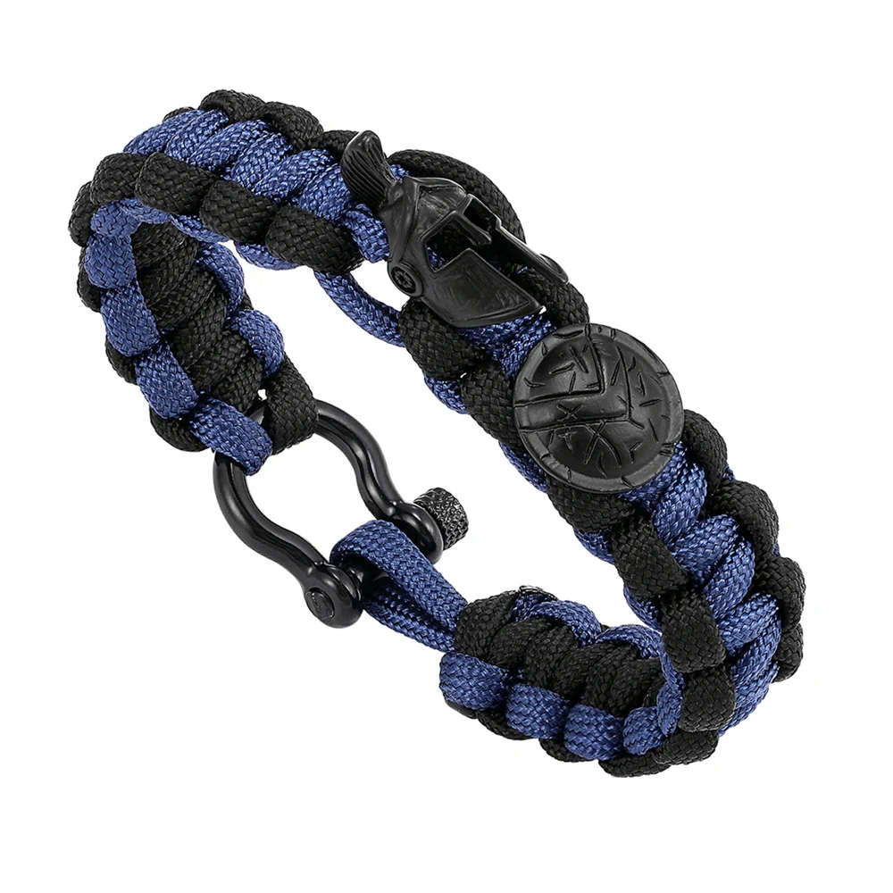 New Fashion Survival Rope Chain Multistrato Spartan Warrior Charm Bracciali E Braccialetti Uomo Donna Regalo Ganci Sportivi Stile Navy