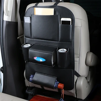 

Car Seat Organizer Universal PU Leather Waterproof Storage Bag Multi Pocket Hanging Pouch Auto Interior Arrangement Accessories