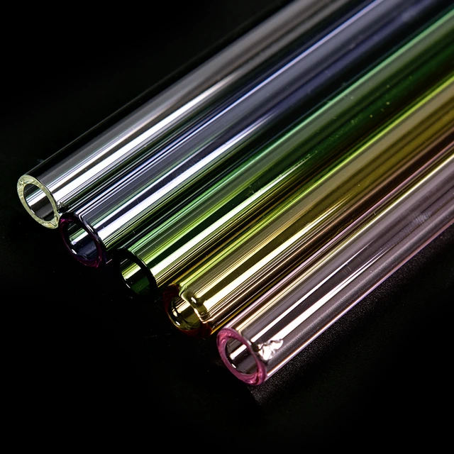 1Pcs Pyrex Glass Straw Colored Straw High Borosilicate Glass Straw, Clear