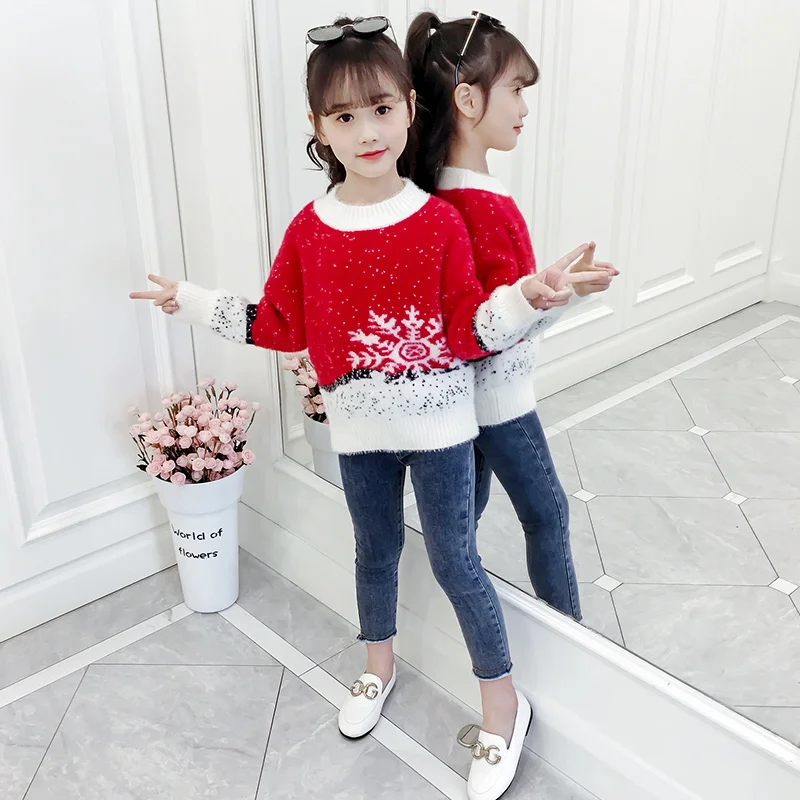 Детский свитер с высоким воротником для маленьких девочек трикотажные рубашки