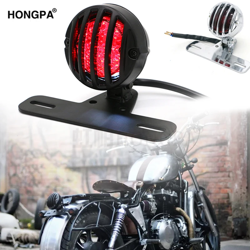 Мотоциклетные задние светильник с номерным знаком держатель черный Heavy Duty 12V шоры