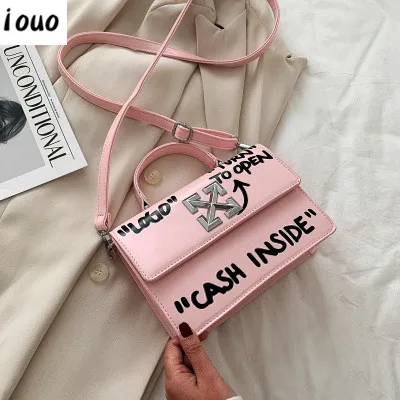 

iouo genuine ladies handbag shoulder bag 2020 Korean version female bag fashion letter trend messenger woman bags