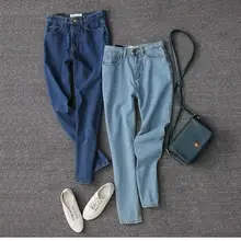 Женские джинсы для женщин в стиле бойфренд джинсы для мам деним винтажные джинсы с высокой талией женские повседневные синие джинсы с высокой талией корейские