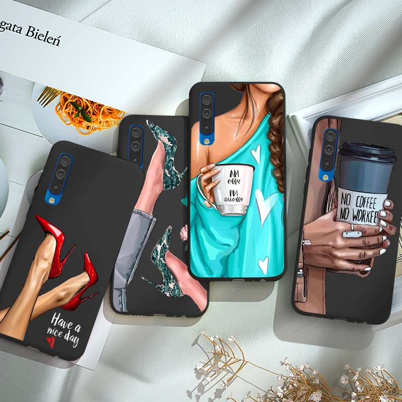Чехол для Samsung Galaxy A10 черный матовый Силиконовый чехол A50 A70 A40 A30 A30S A50S A10S A20S A51 A71 S8 S9