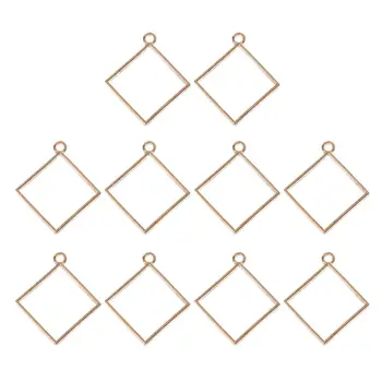 

10Pcs Square Pendant Resin Frame Open Back Bezel Setting UV Resin Jewelry DIY L4ME