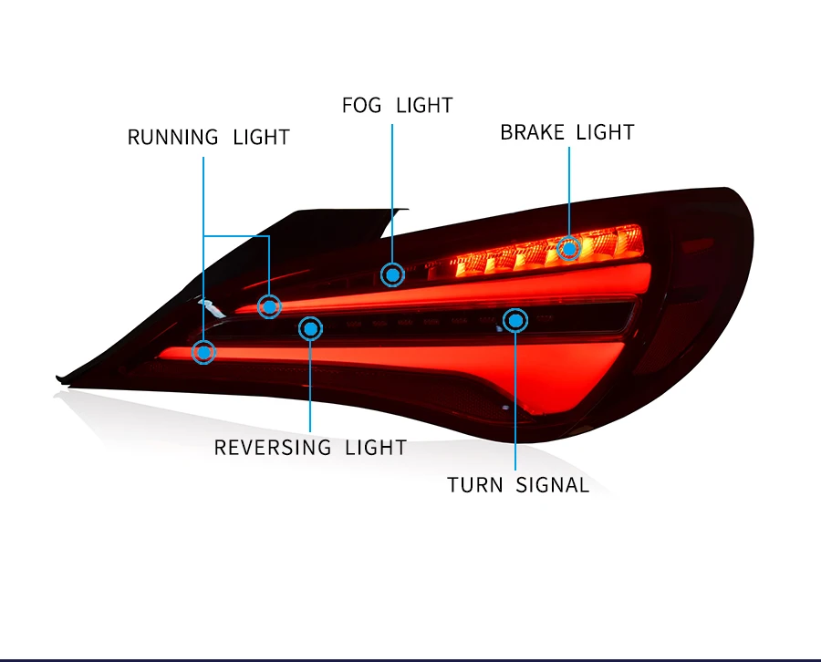 Задняя фара для Mercedes-Banz Cla светодиодные ходовые огни Светодиодный светодиодный стоп-сигнал поворота светодиодный противотуманный свет светодиодные задние фары