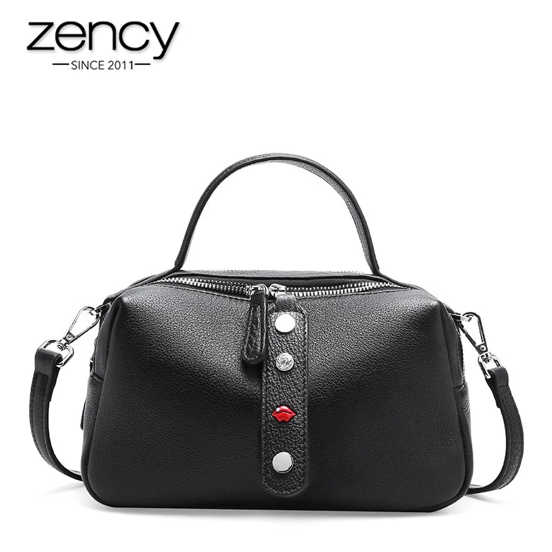 Zency 100% Натуральная Воловья Кожа Модная женская сумка через плечо высокое