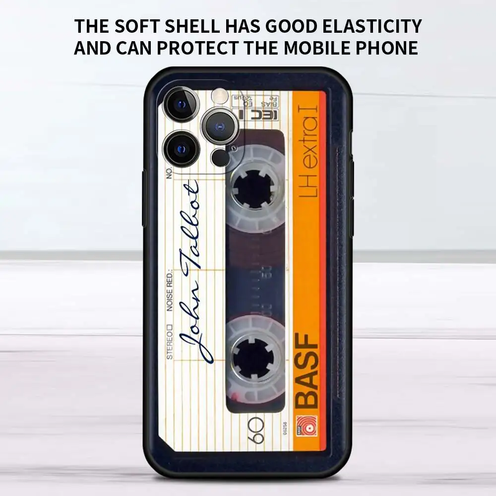 Vintage Cassette Tape Retro Style Black Soft Phone Case