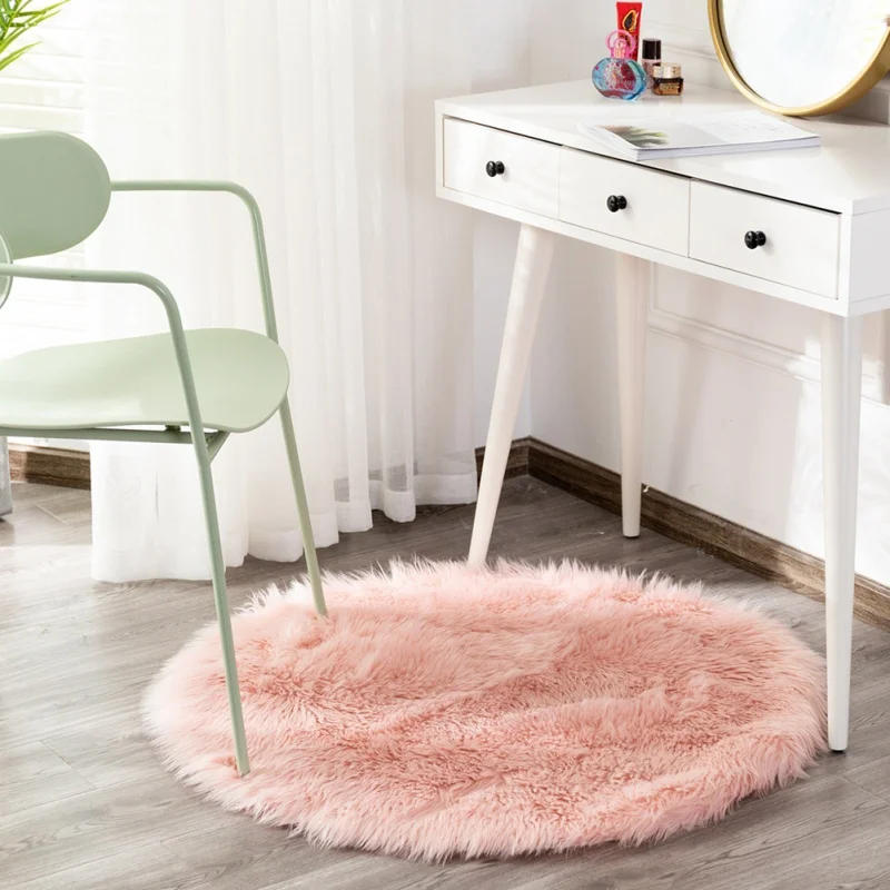 Имитация австралийской шерсти ковер бытовой плюшевый коврик круглый напольный коврик, Текстиль для дома домашнее украшение спальни