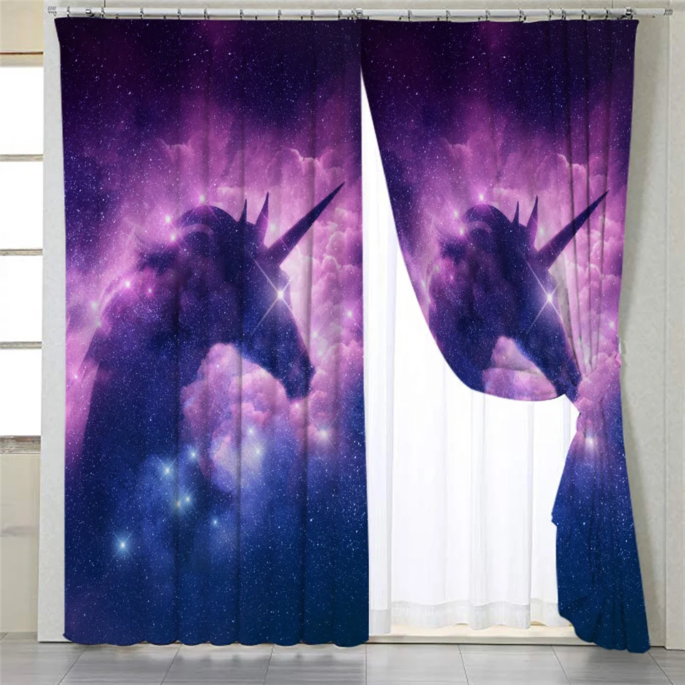 Galaxy Unicorn Grommet Curtain