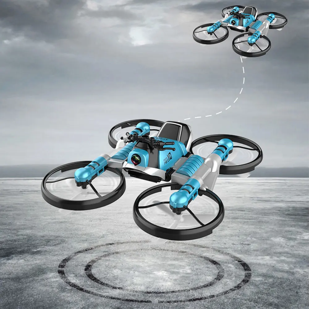 Новое поступление WiFi FPV RC Дрон мотоцикл 2 в 1 складной вертолет камера 0.3MP высота удержания RC Квадрокоптер мотоцикл Дрон