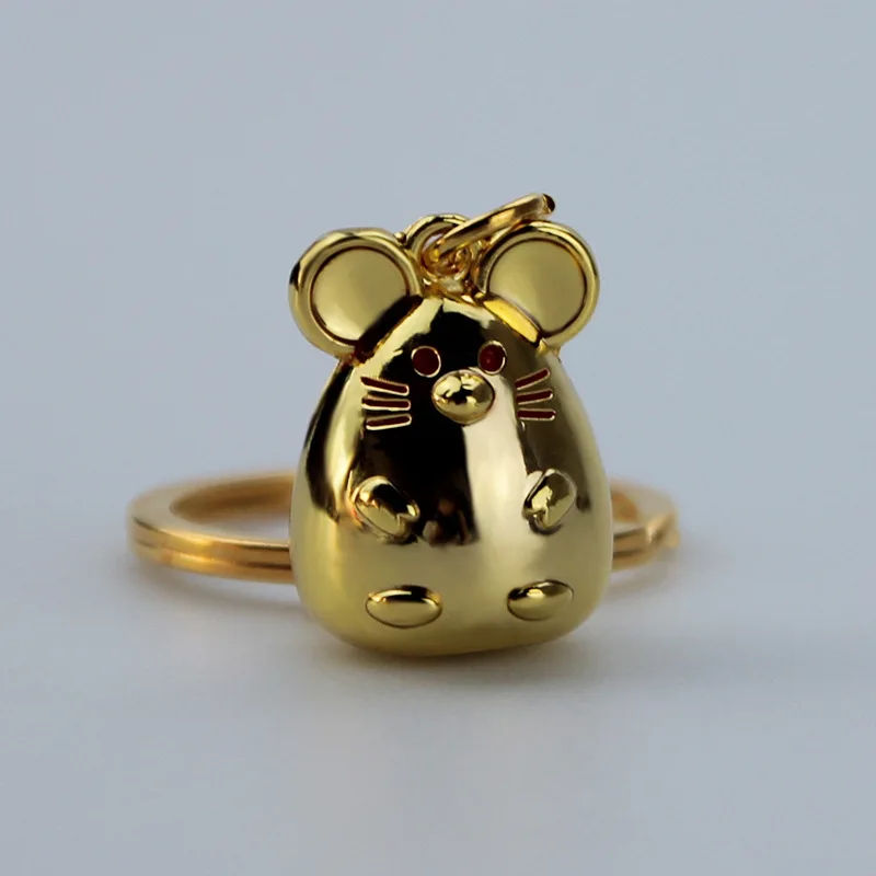 

Wholesale 12Pcs/Lot Funny Fat Rat Key Chain High Quality Metal Keychain Cute Mouse Keyring Exquisite Men Women Gift Jewelry