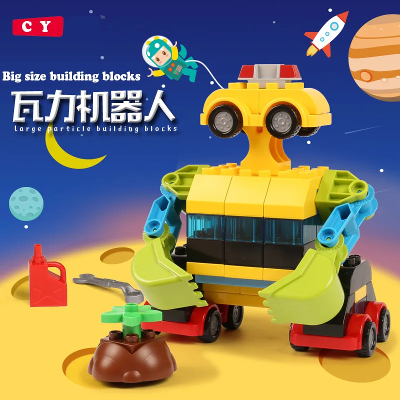 65 шт. строительные блоки большого размера совместимые с LegoINGly Duploed Block Robot детские