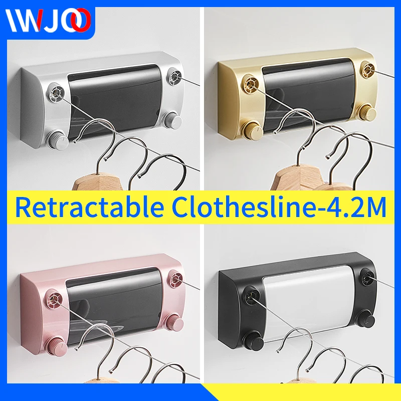 

Retractable Clothesline Indoor Outdoor Drying Rack Telescopic Stainless String Invisible Clothesline Laundry Dryer Double Rope