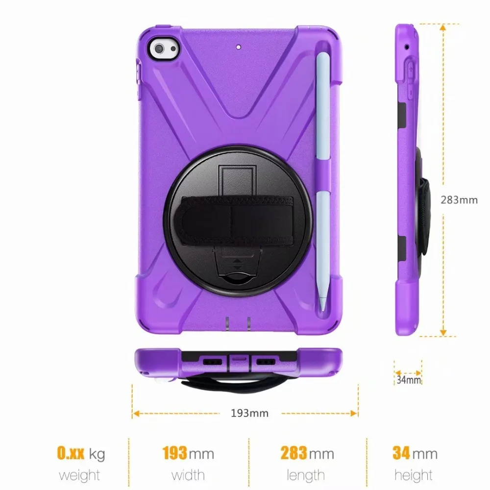 Силиконовый вращающийся на 360 градусов чехол для Ipad Mini 5 2019 детский Гибридный с