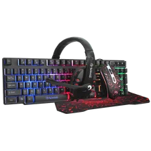 MARVO CM370 игровая Проводная клавиатура и Мышь комбо 4-в-1 Gaming Keyboard комплект(клавиатура, Мышь, Мышь Pad, бумажное полотенце, кабель для наушников