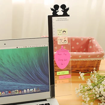

2PCS Computer Moniter Side Memo Pad Transparent Adhesive Board Monitor Carry Message Sticker Board Office PC Note Holders Tools