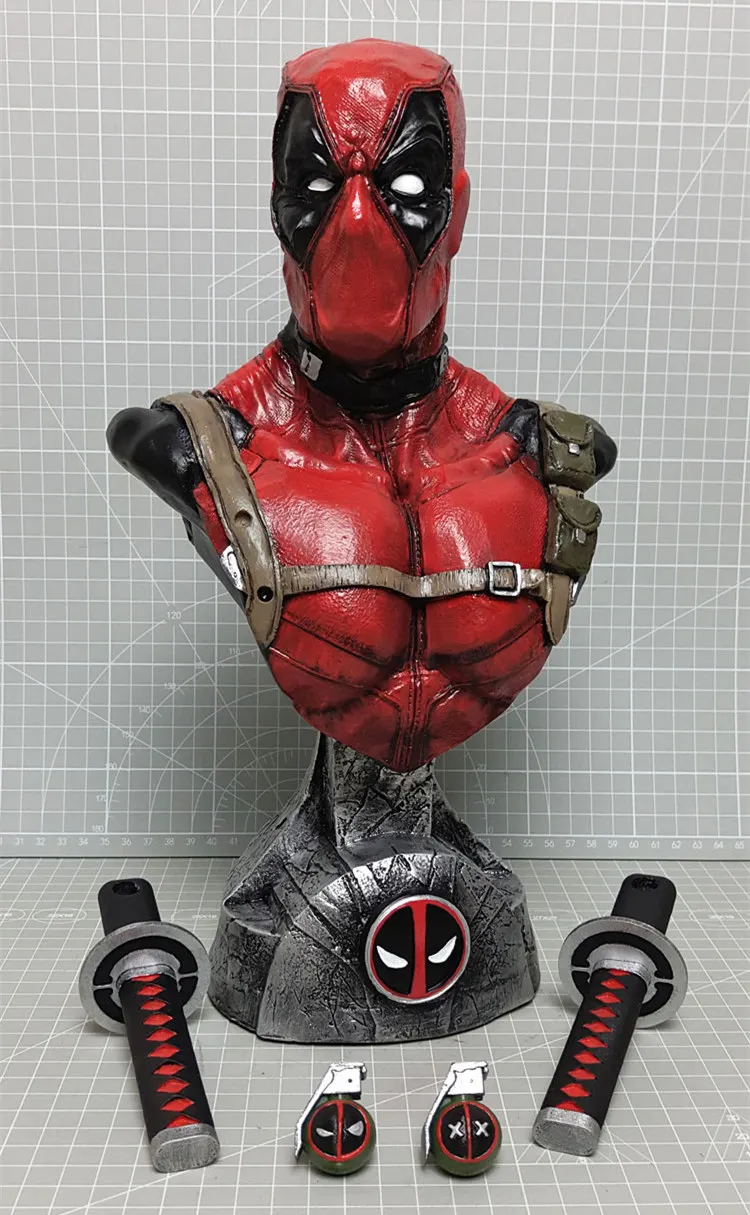 [Funny] 33 см X-men супергерой Дэдпул бюст голова портрет Смолы Фигурка Статуя Коллекционная модель украшение дома игрушка подарок