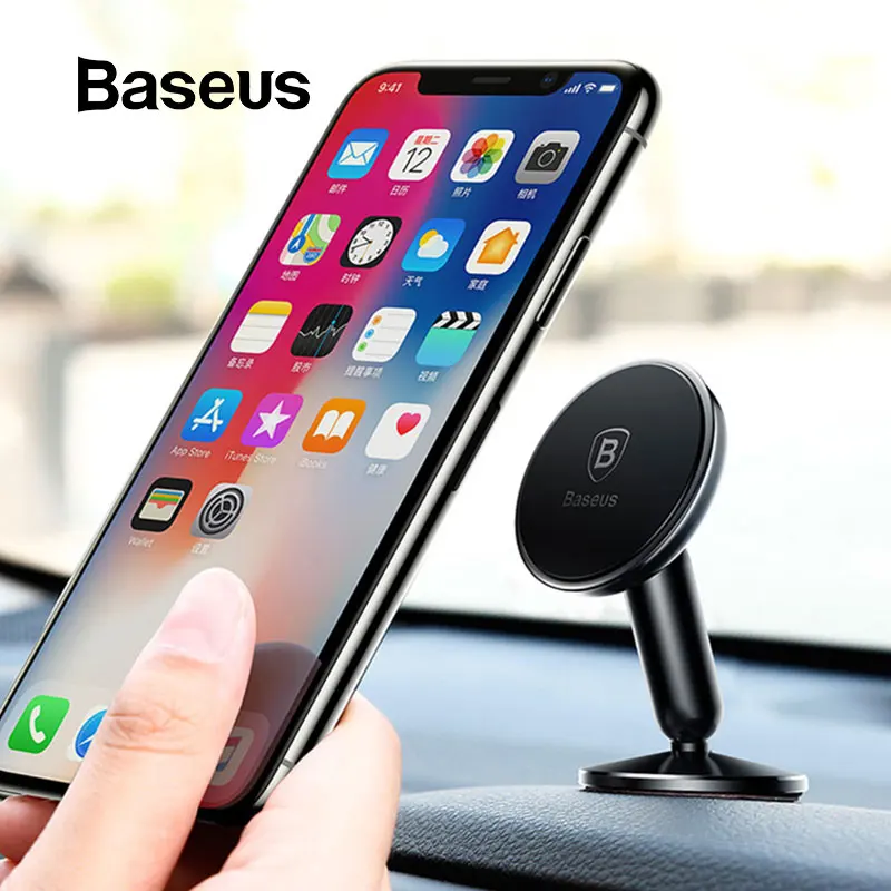 Baseus Magnetic Car Phone Holder Universal Phone Stand Mount Car Holder Dashboard Mobile Phone Stand For iPhone X 8 Xiaomi Mix2